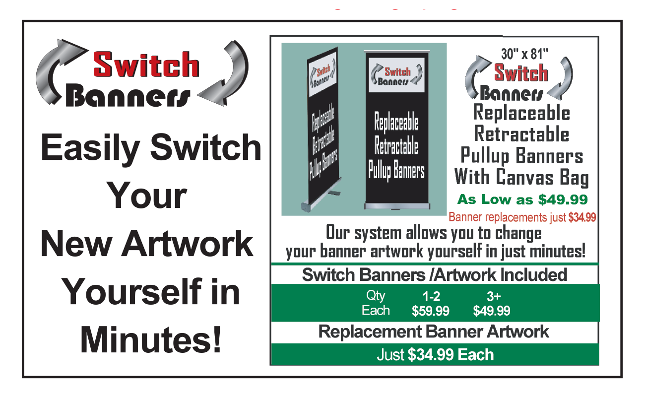 Switch Banners 30" x 81" Pullup Banner